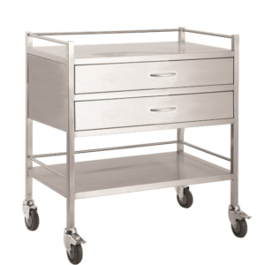 Stainless Steel Double Trolley Two Drawer (Full Width)